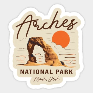 Retro Vintage Moab Utah, Arches National Park Vacation, Camping Mom, Hiking Gift, Adventure Awaits, Outdoor Lover, Desert Camping, Fathers Day Gift, Sticker